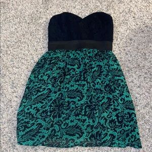 A Strapless Mini Dress